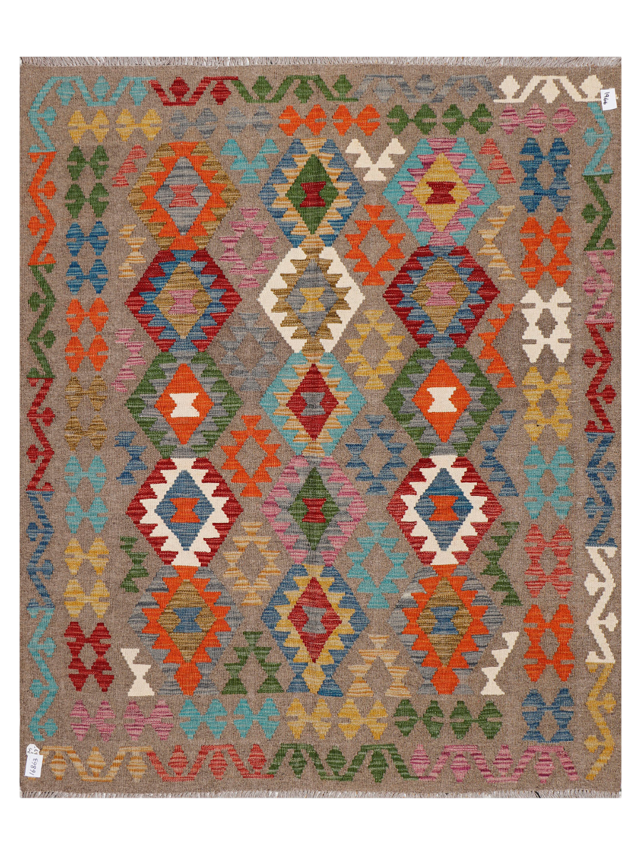 Maimana Afghanistan Kilim Accent Rug - 192 x 156 cm