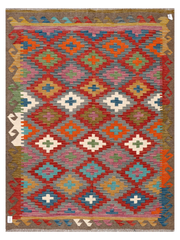 Maimana Afghanistan Kilim Accent Rug - 196 x 148 cm