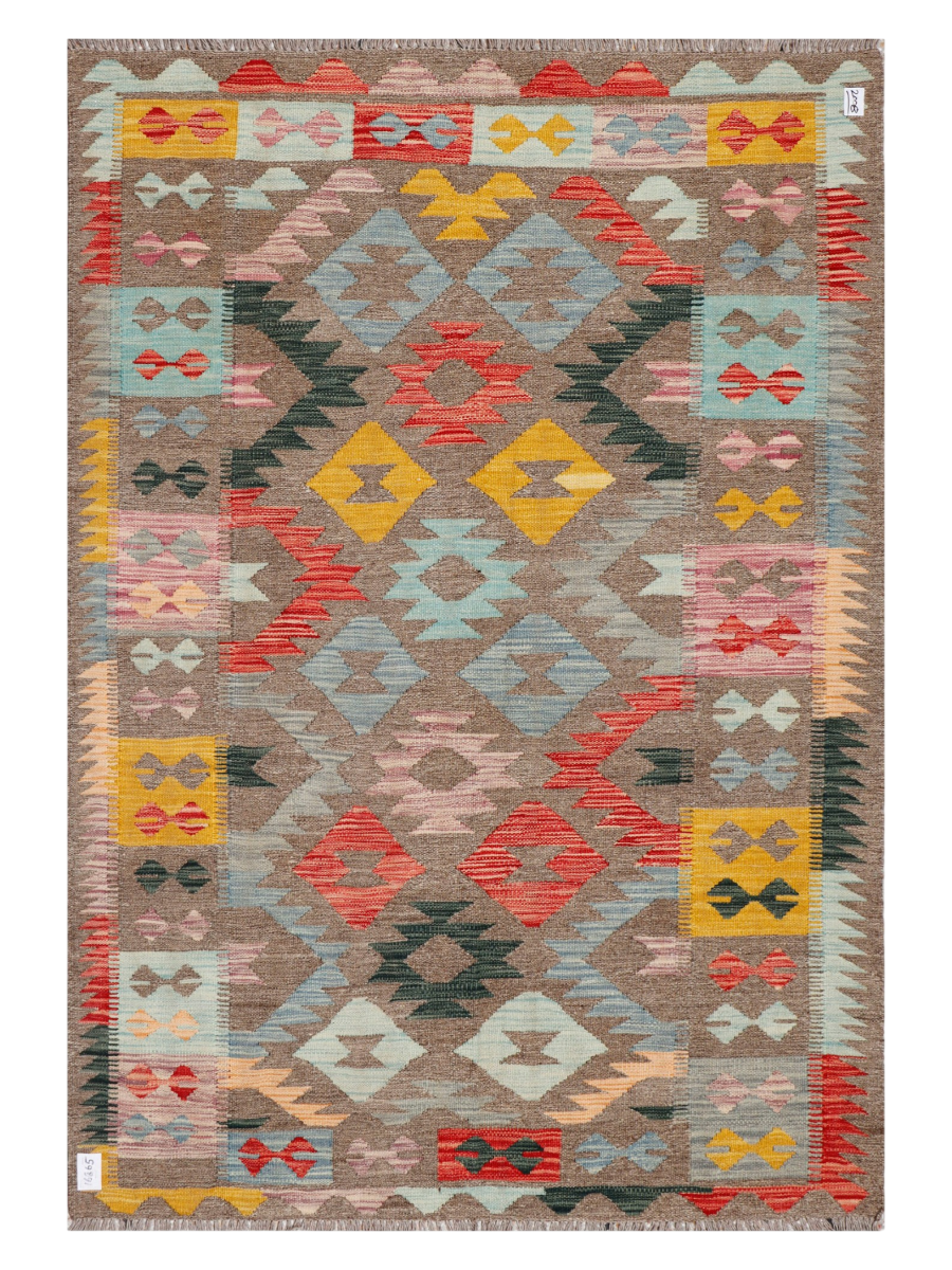 Maimana Afghanistan Kilim Accent Rug - 207 x 142 cm