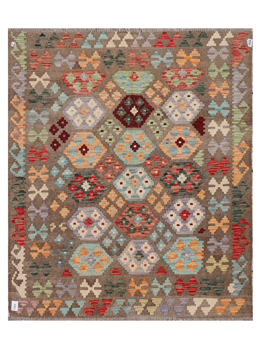 Maimana Afghanistan Kilim Accent Rug - 181 x 152 cm