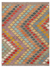 Maimana Afghanistan Kilim Accent Rug - 193 x 144 cm