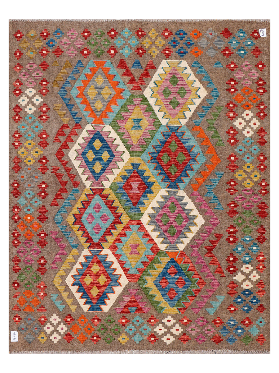 Maimana Afghanistan Kilim Accent Rug - 194 x 152 cm