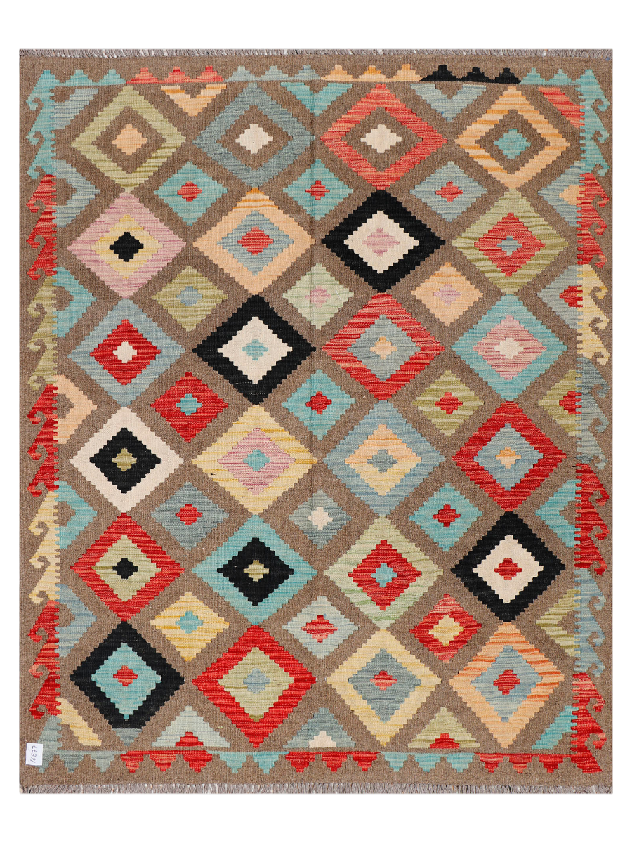 Maimana Afghanistan Kilim Accent Rug - 193 x 154 cm