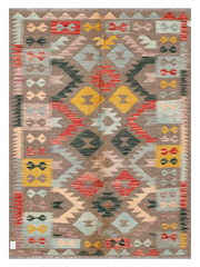 Maimana Afghanistan Kilim Accent Rug - 197 x 143 cm