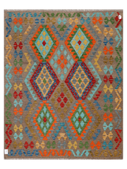 Maimana Afghanistan Kilim Accent Rug - 196 x 155 cm