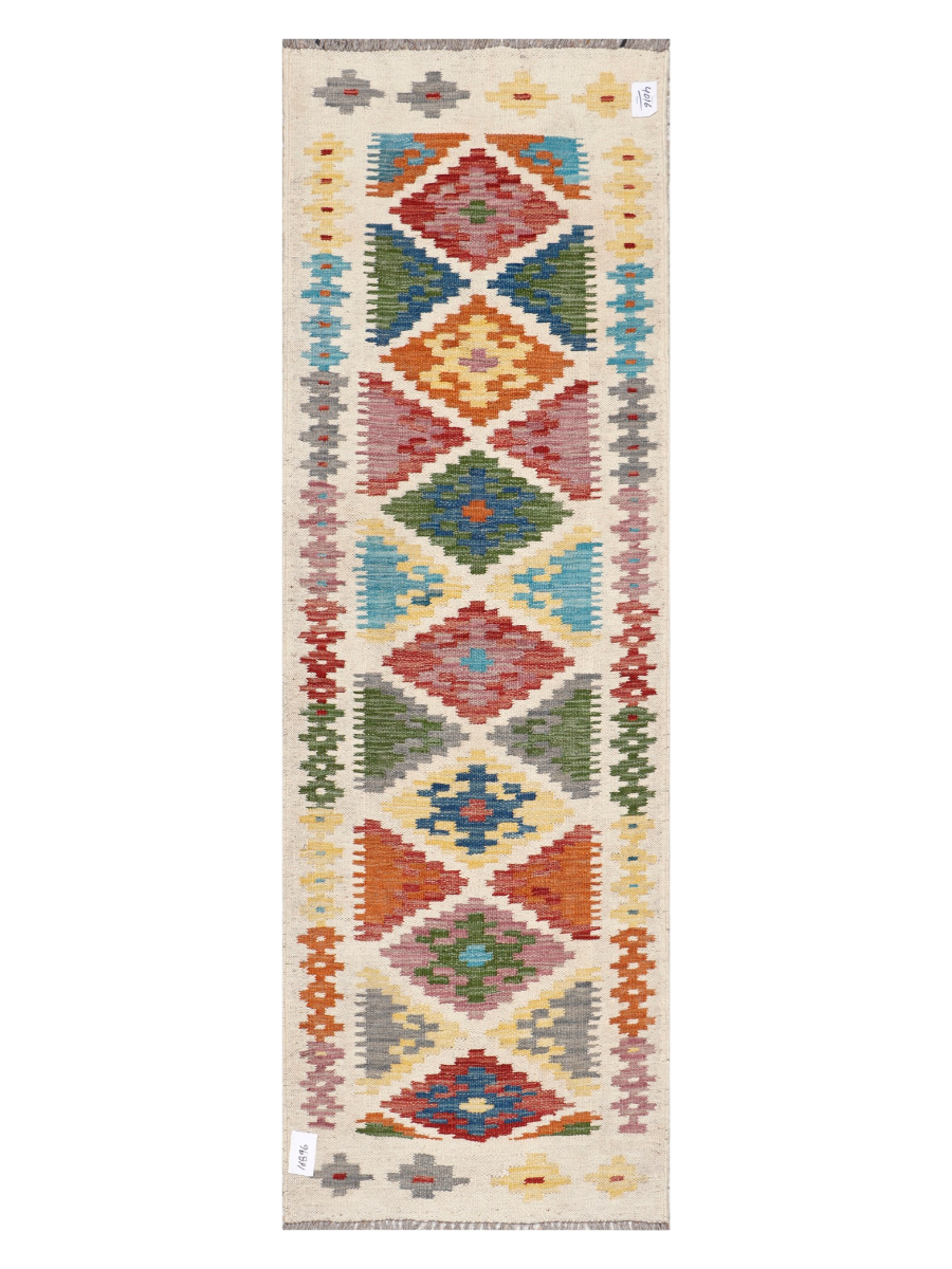 Maimana Afghanistan Kilim Runner Rug - 194 x 63 cm
