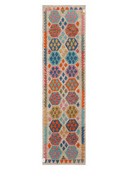Maimana Afghanistan Kilim Runner Rug - 297 x 80 cm