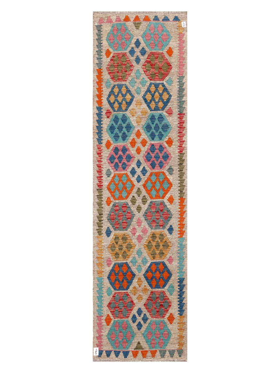 Maimana Afghanistan Kilim Runner Rug - 297 x 80 cm