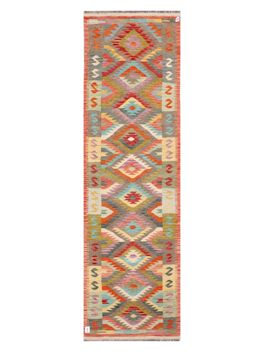 Maimana Afghanistan Kilim Runner Rug - 301 x 88 cm