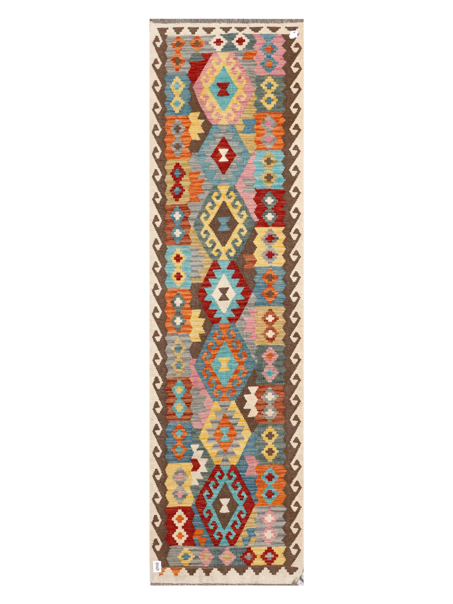 Maimana Afghanistan Kilim Runner Rug - 295 x 81 cm