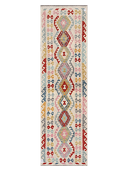 Maimana Afghanistan Kilim Runner Rug - 301 x 88 cm