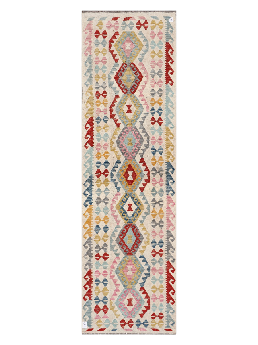 Maimana Afghanistan Kilim Runner Rug - 301 x 88 cm