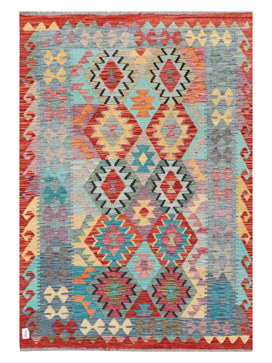 Maimana Afghanistan Kilim Accent Rug - 194 x 133 cm