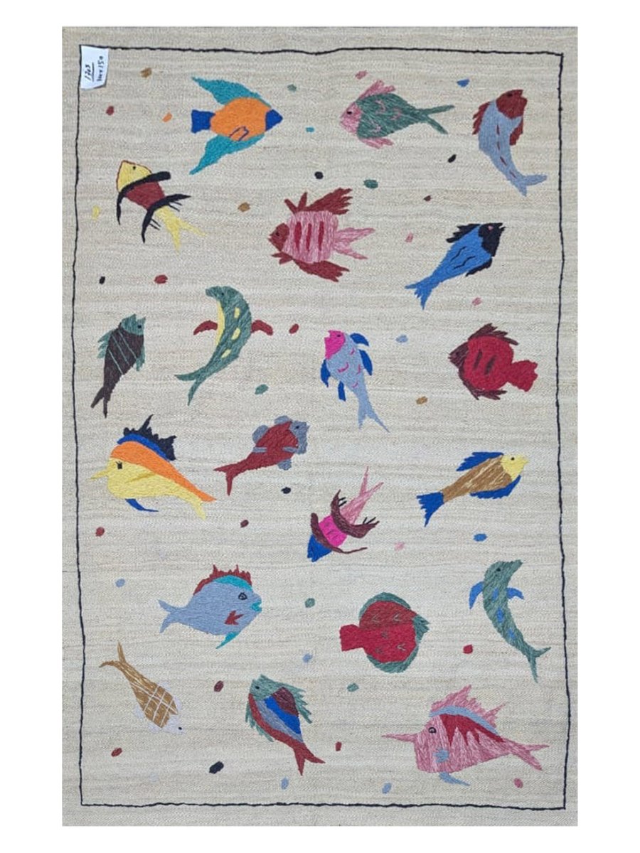Suzani Hand Embroidered Kilim - Size: 150 x 100 cm