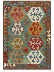 Maimana Afghanistan Kilim Accent Rug - 145 x 101 cm
