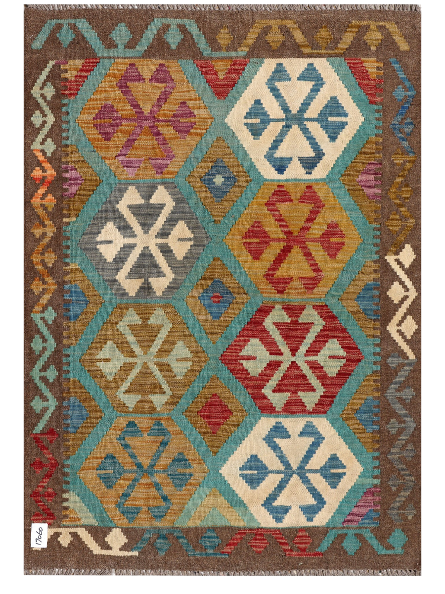 Maimana Afghanistan Kilim Accent Rug - 145 x 101 cm