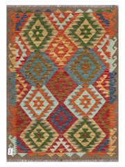 Maimana Afghanistan Kilim Accent Rug - 144 x 103 cm