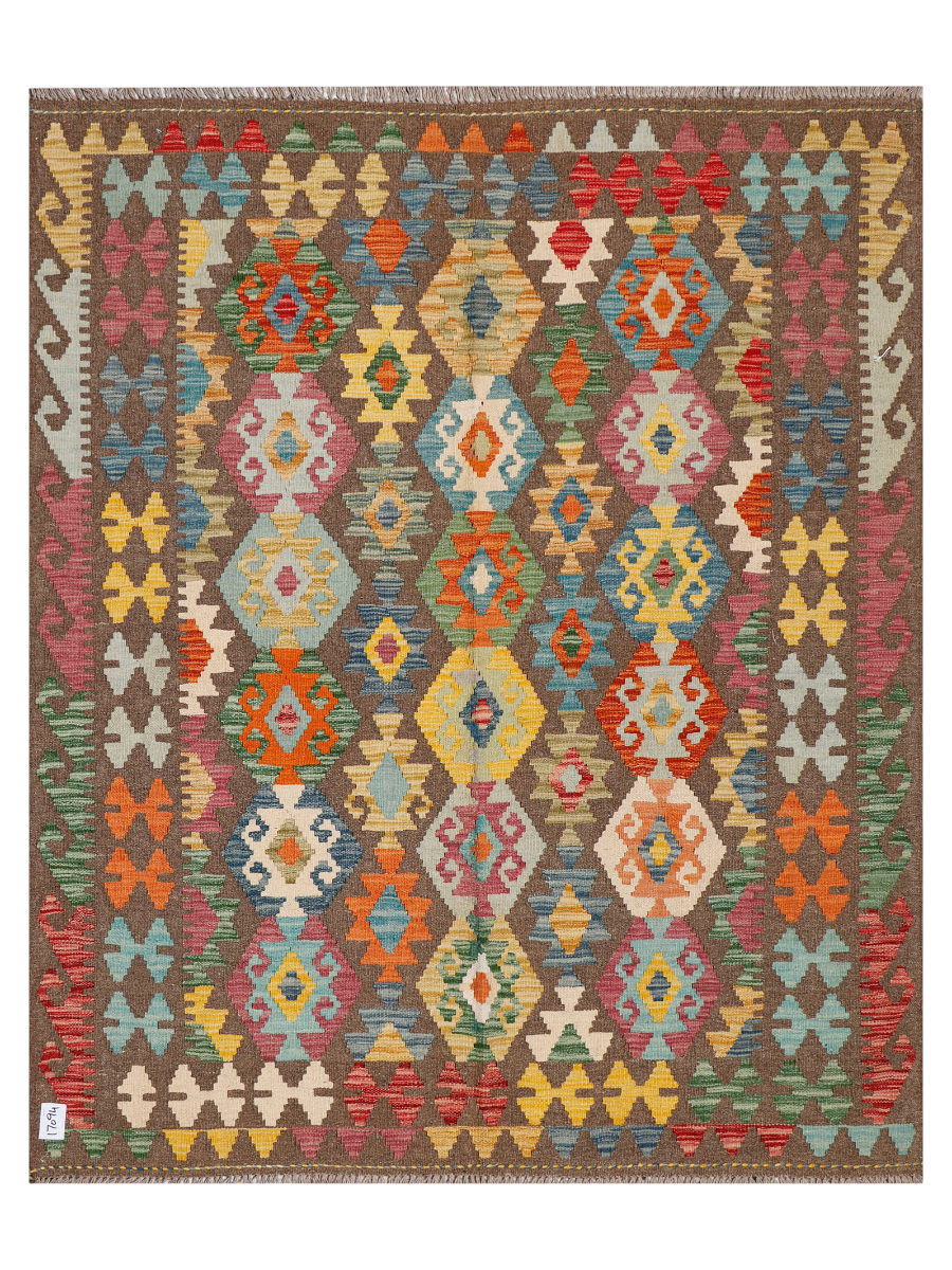 Maimana Afghanistan Kilim Accent Rug - 195 x 159 cm