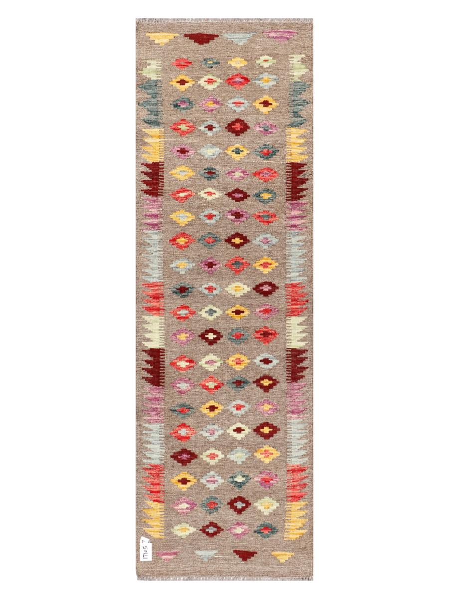 Maimana Afghanistan Kilim Runner Rug - 200 x 63 cm