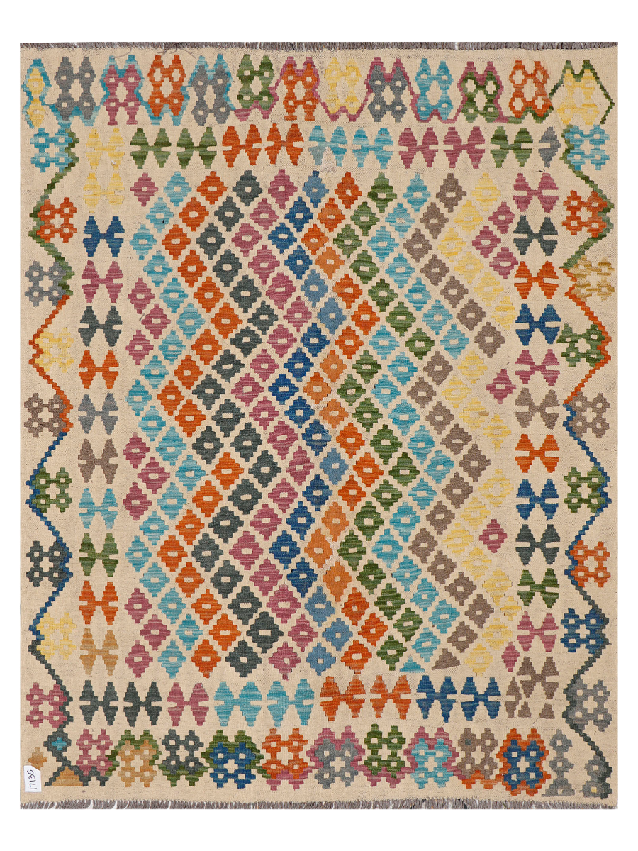 Maimana Afghanistan Kilim Accent Rug - 190 x 148 cm