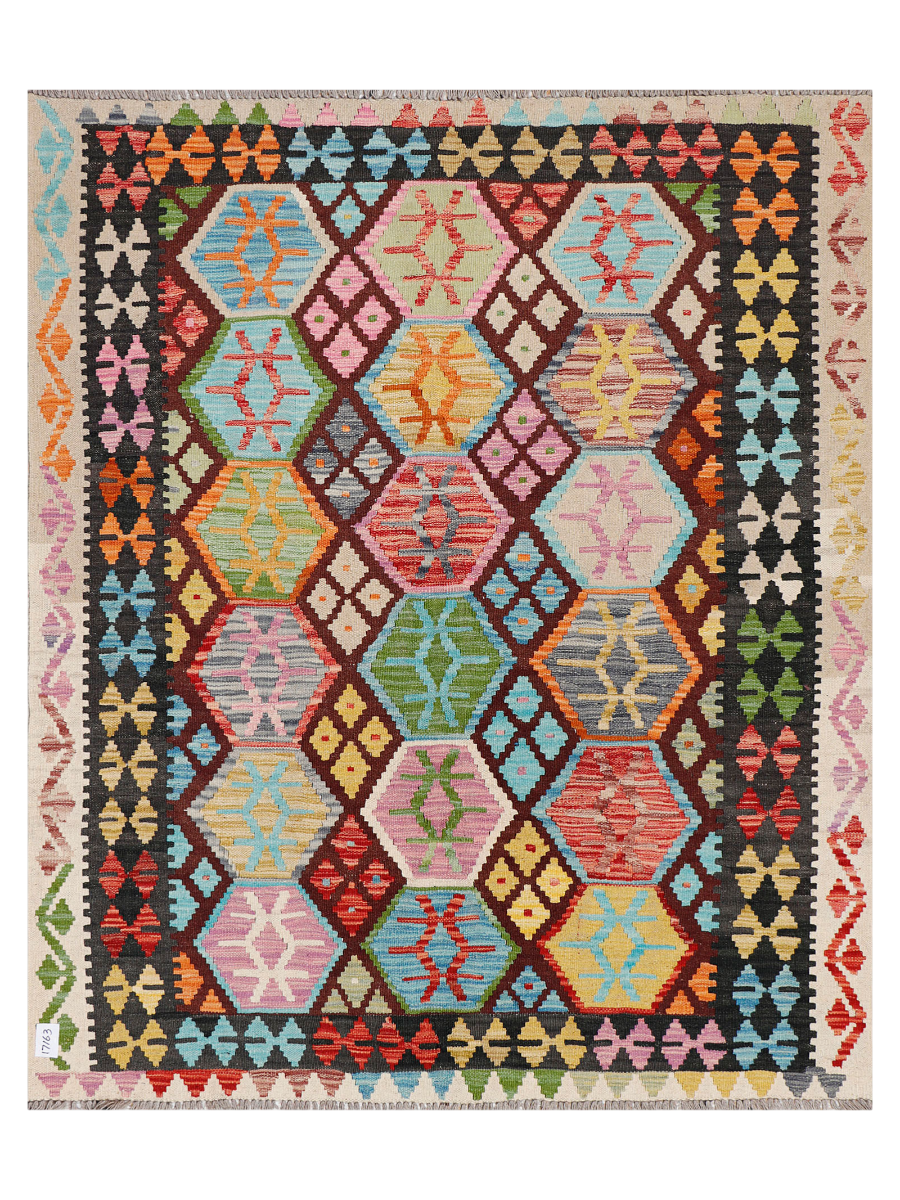Maimana Afghanistan Kilim Accent Rug - 191 x 156 cm