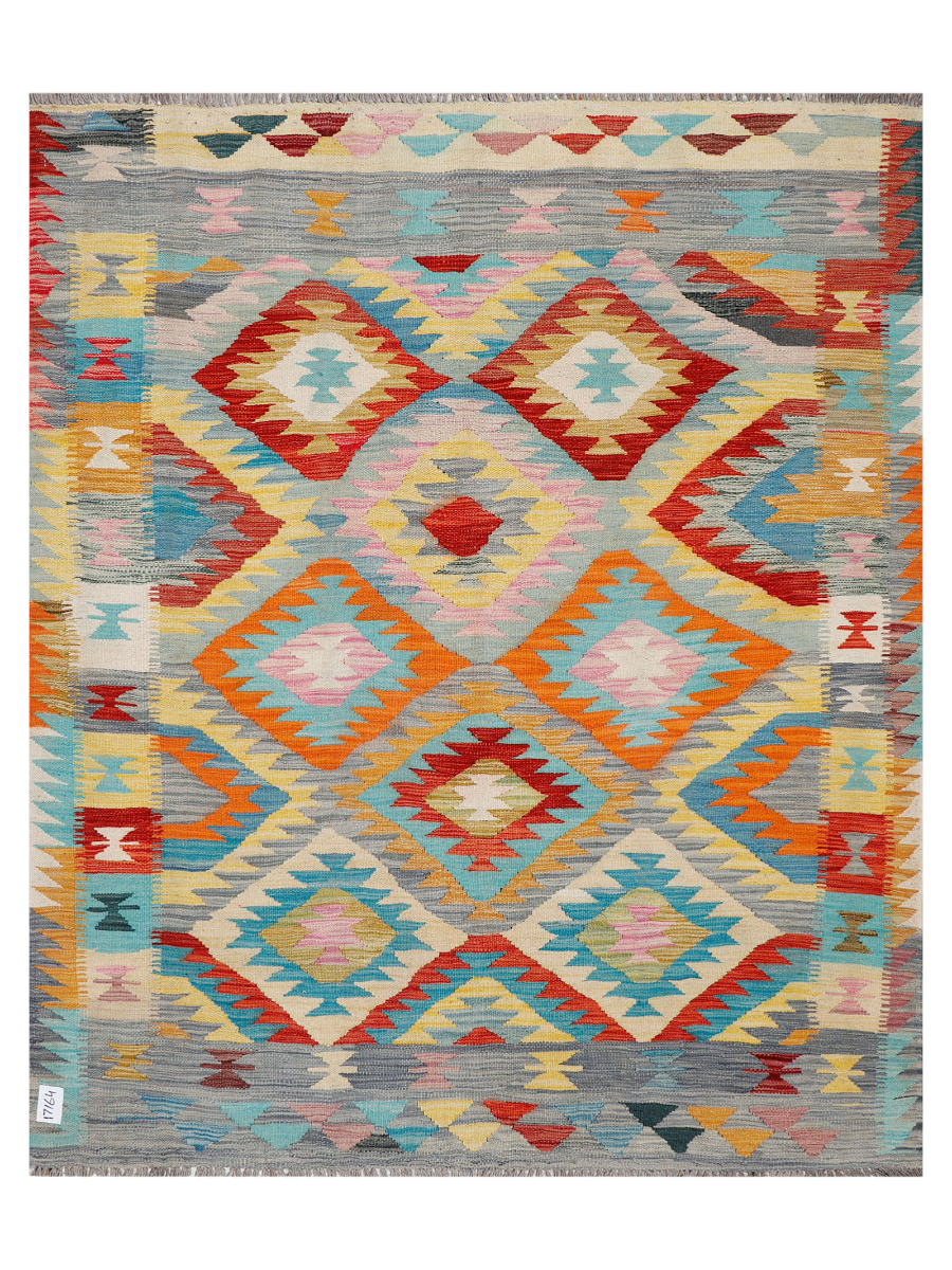 Maimana Afghanistan Kilim Accent Rug - 188 x 155 cm