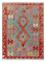 Maimana Afghanistan Kilim Accent Rug - 114 x 83 cm