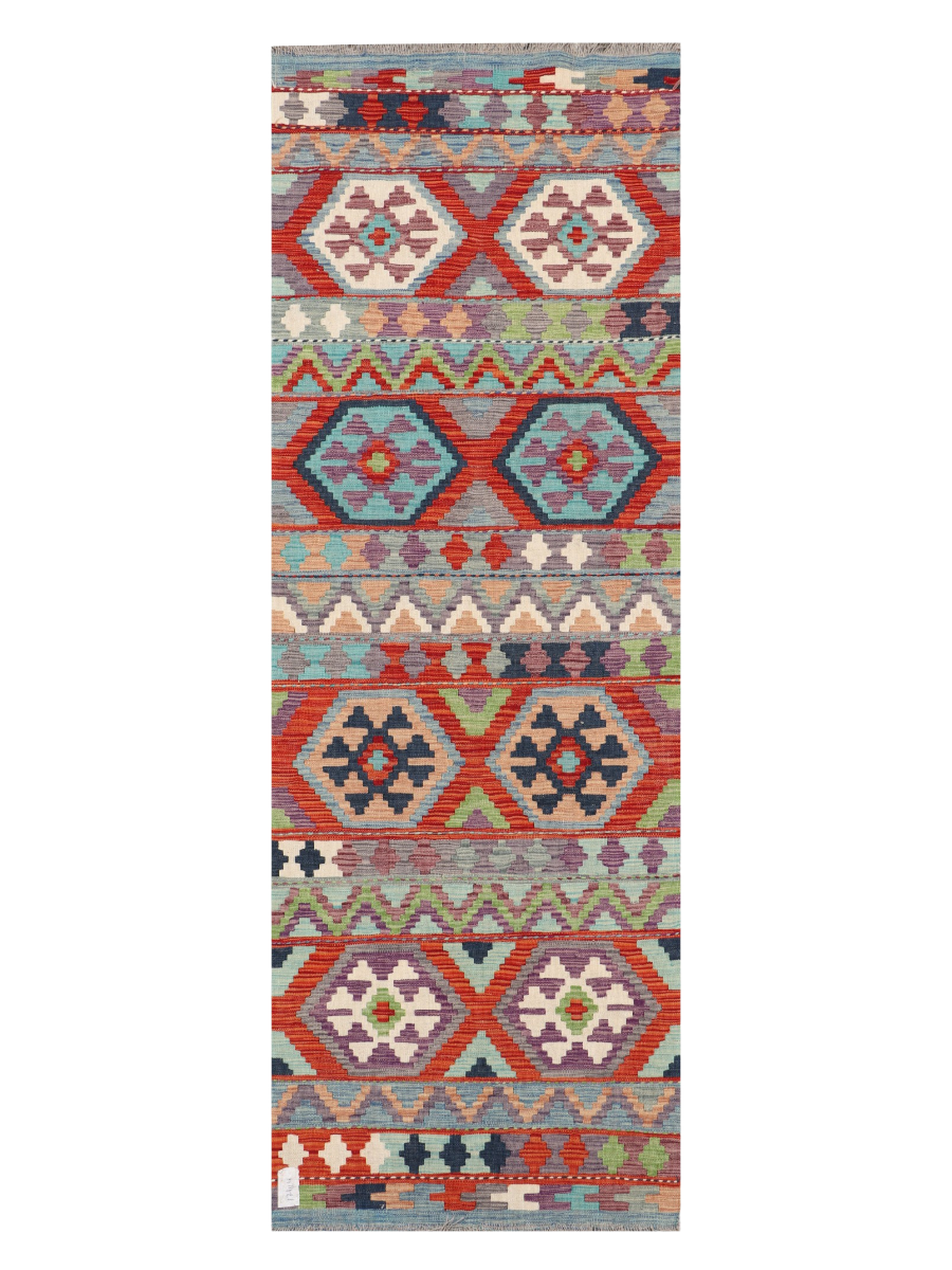 Maimana Afghanistan Kilim Runner Rug - 241 x 83 cm