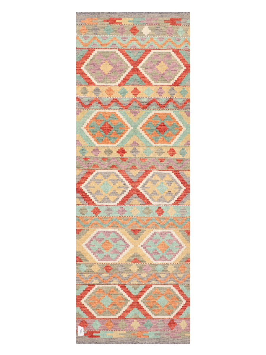 Maimana Afghanistan Kilim Runner Rug - 244 x 84 cm