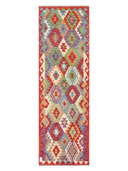 Maimana Afghanistan Kilim Runner Rug - 247 x 78 cm