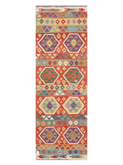 Maimana Afghanistan Kilim Runner Rug - 244 x 82 cm