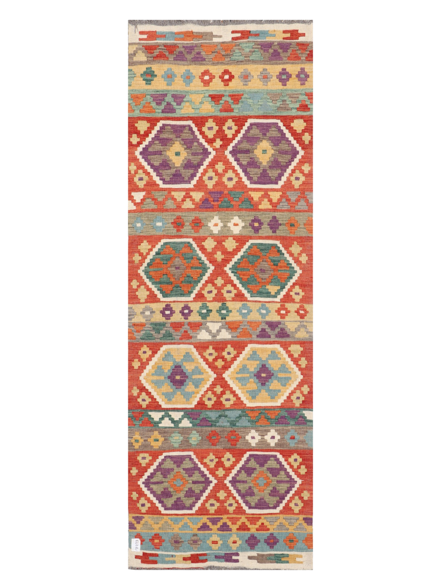 Maimana Afghanistan Kilim Runner Rug - 244 x 82 cm