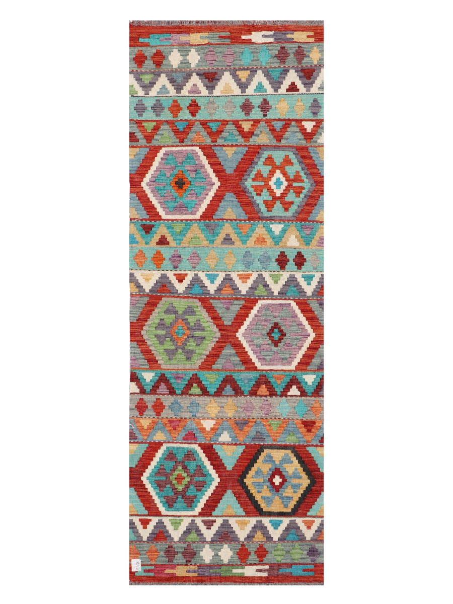 Maimana Afghanistan Kilim Runner Rug - 241 x 83 cm
