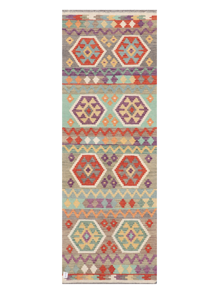 Maimana Afghanistan Kilim Runner Rug - 242 x 84 cm