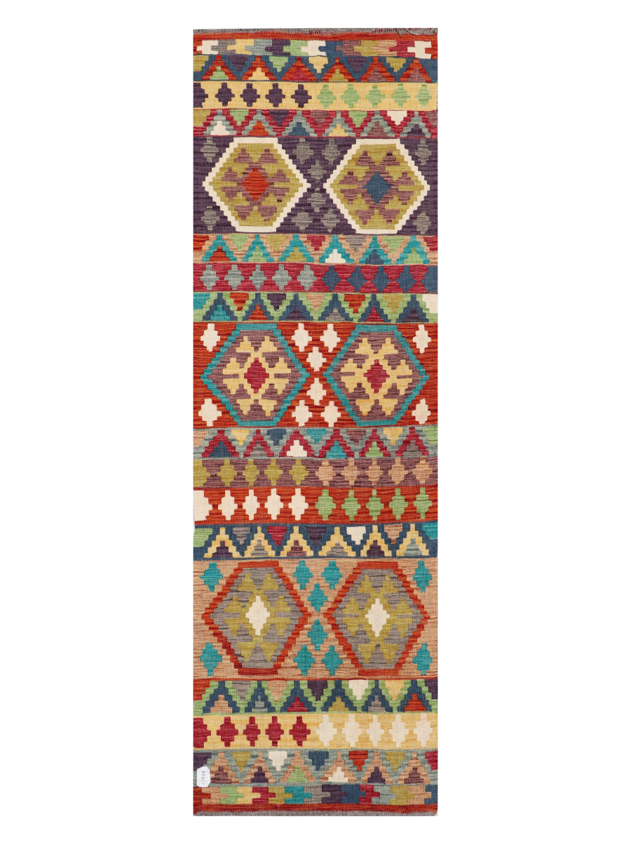 Maimana Afghanistan Kilim Runner Rug - 251 x 78 cm