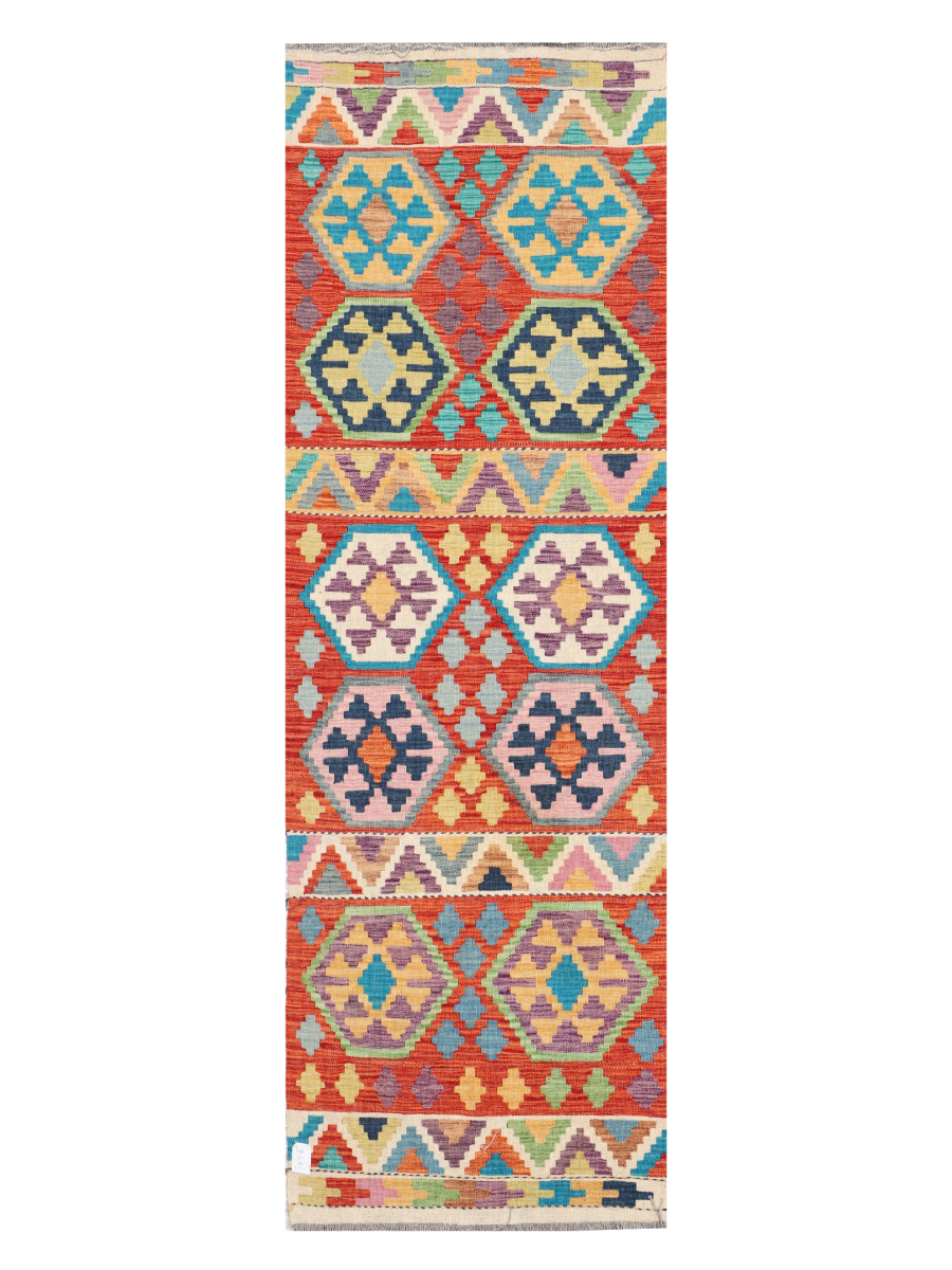 Maimana Afghanistan Kilim Runner Rug - 249 x 80 cm