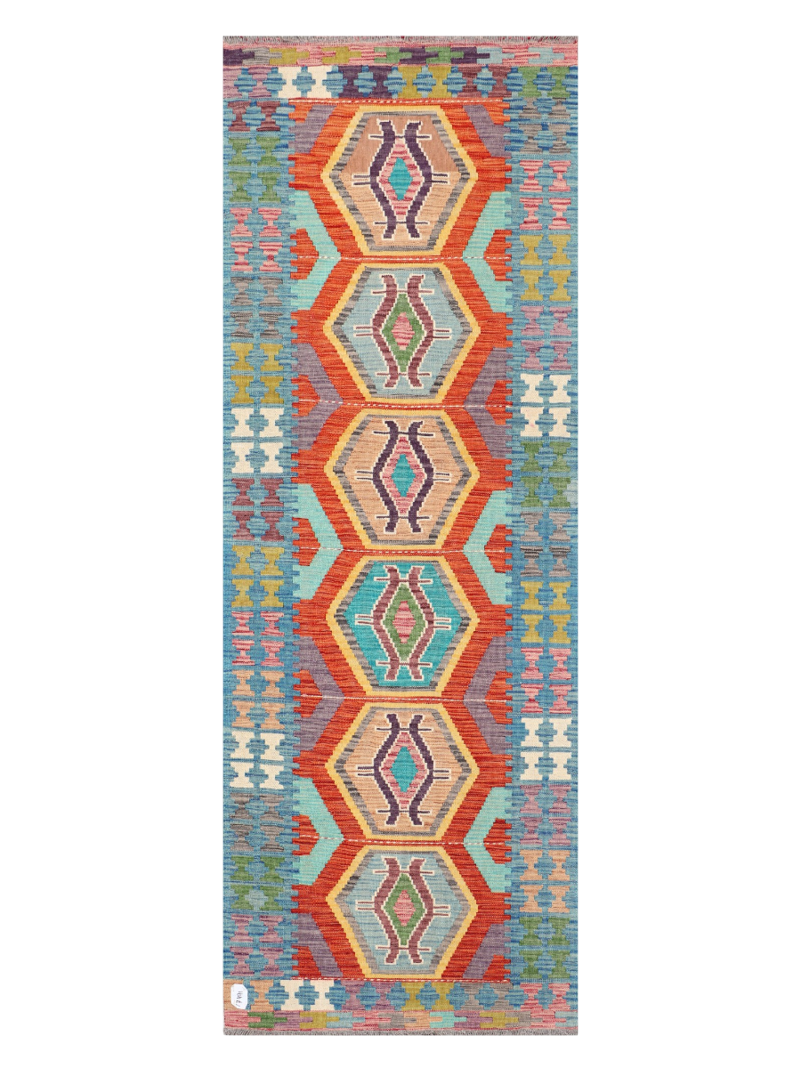 Maimana Afghanistan Kilim Runner Rug - 245 x 87 cm