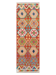 Maimana Afghanistan Kilim Runner Rug - 246 x 81 cm