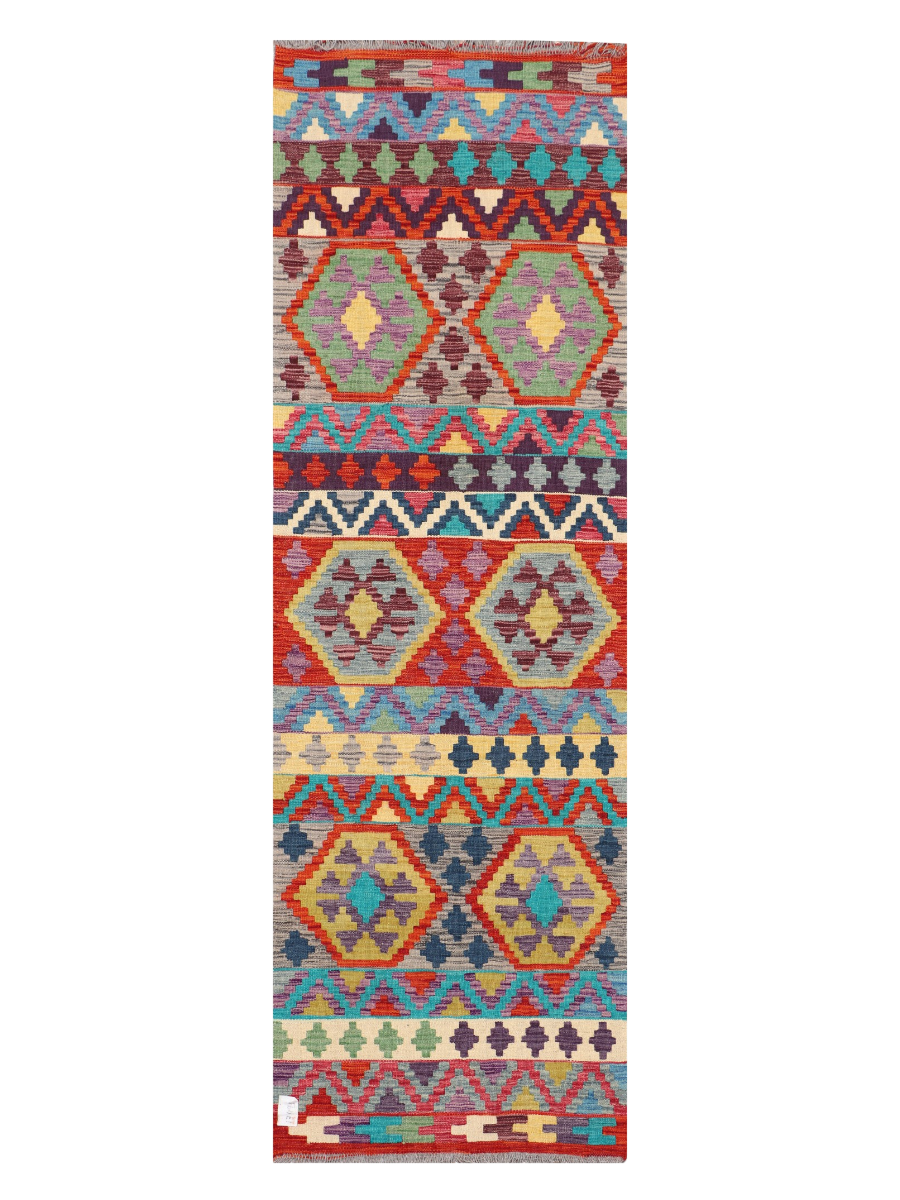 Maimana Afghanistan Kilim Runner Rug - 241 x 76 cm