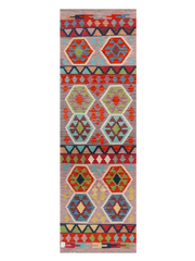 Maimana Afghanistan Kilim Runner Rug - 242 x 76 cm