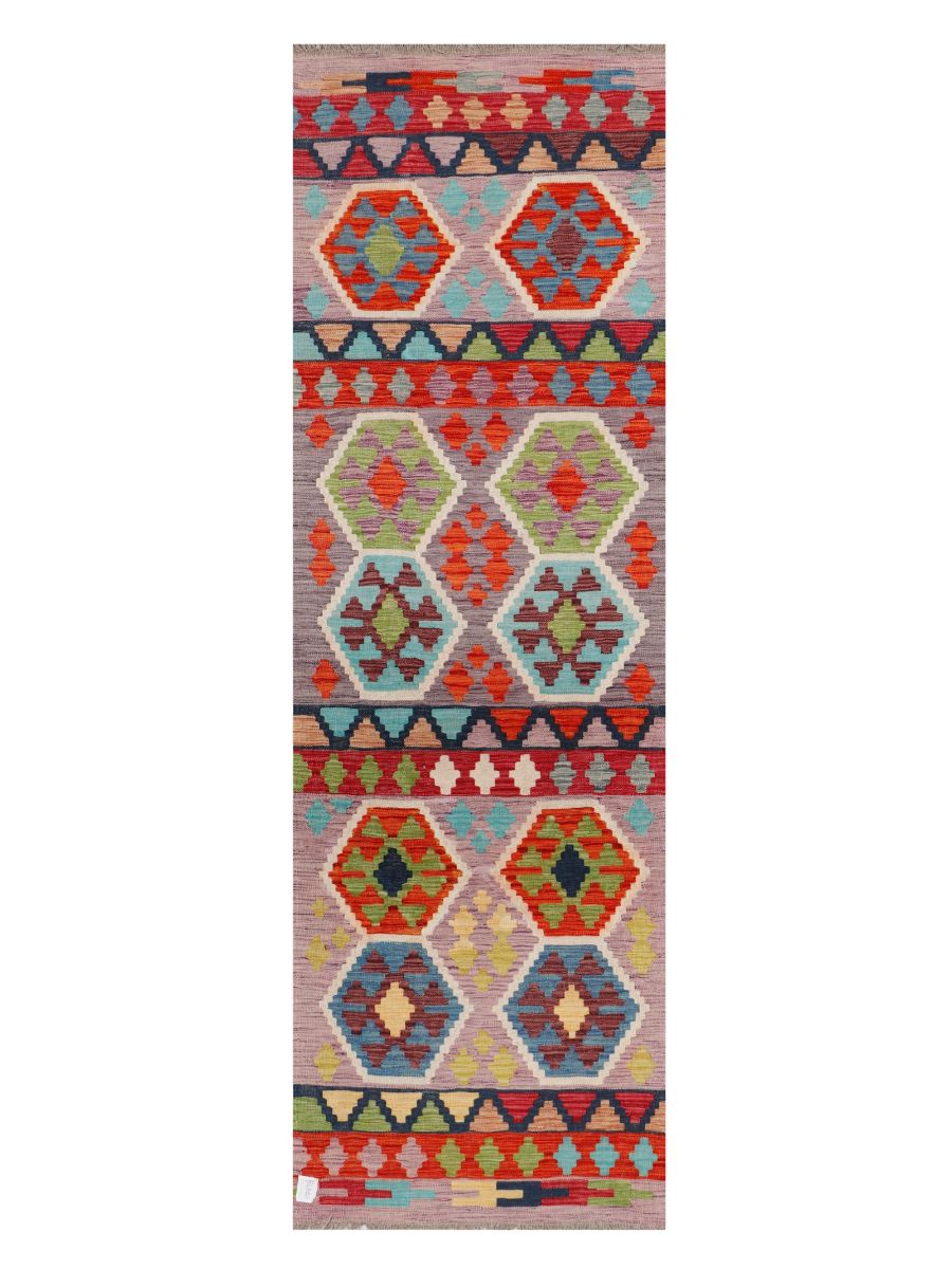 Maimana Afghanistan Kilim Runner Rug - 242 x 76 cm