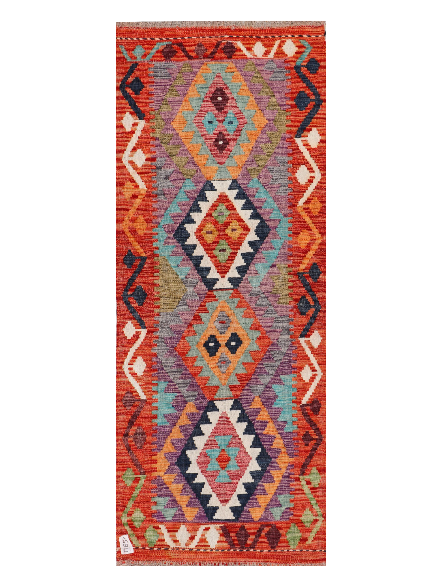 Maimana Afghanistan Kilim Runner Rug - 169 x 67 cm