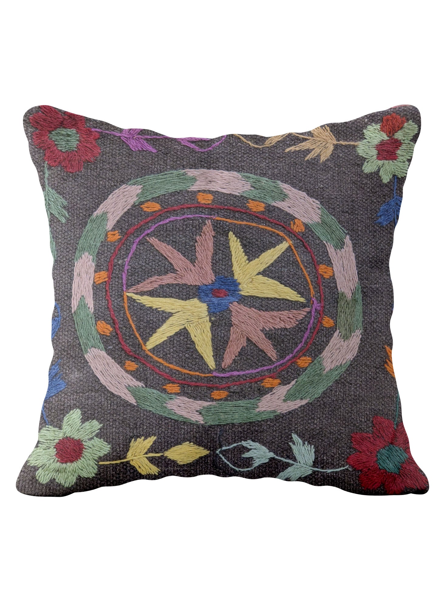 Suzani Hand Embroidered Cushion Cover - 45 x 45 cm