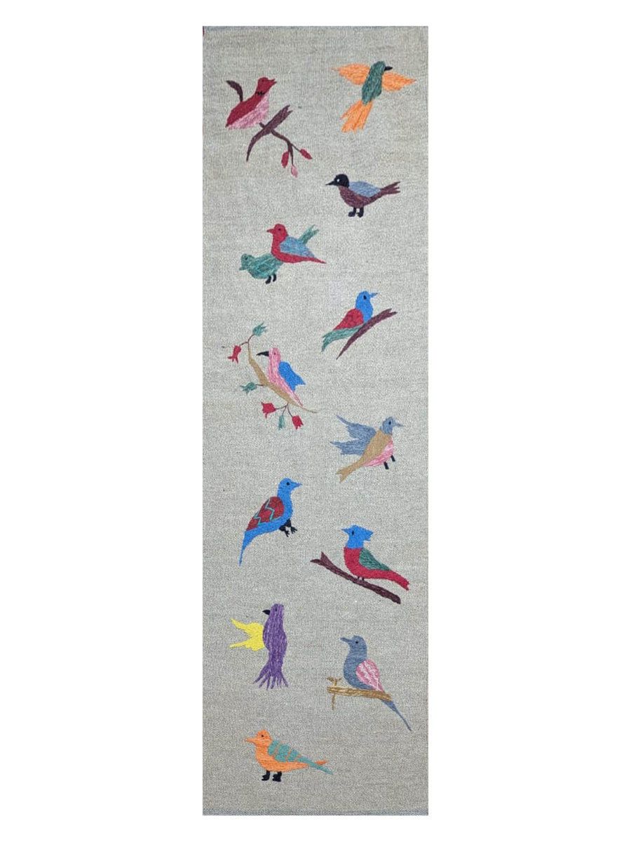 Suzani Hand Embroidered Kilim - Size: 192 x 62 cm