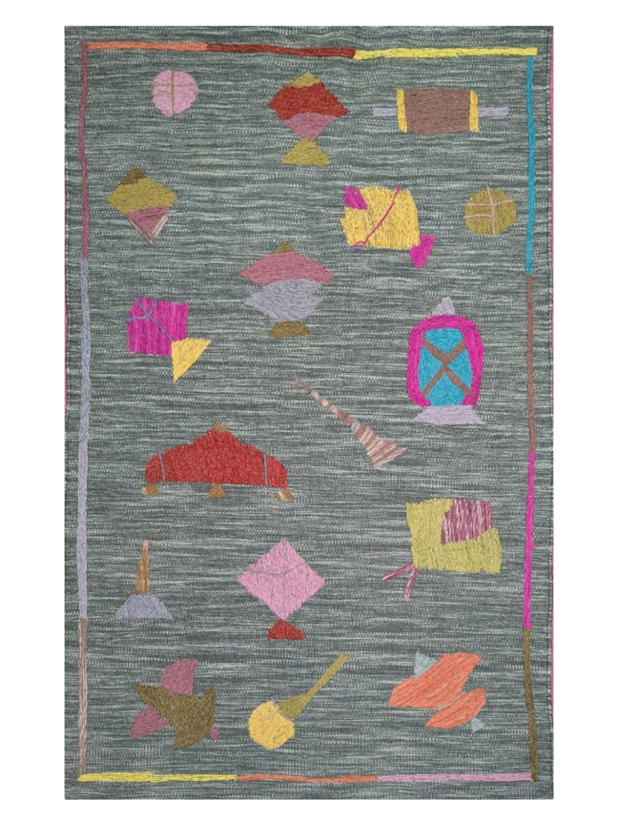 Suzani Hand Embroidered Kilim - Size: 152 x 92 cm