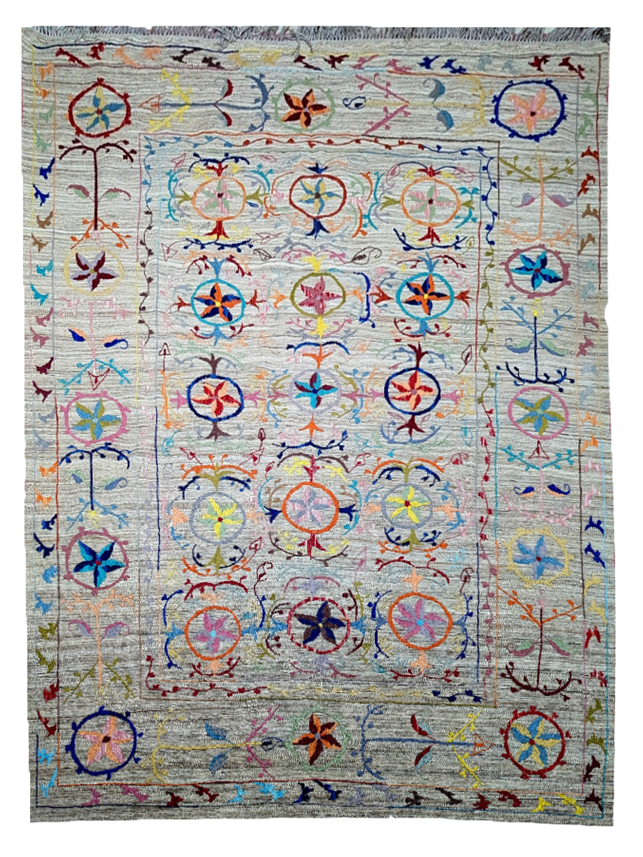 Suzani Hand Embroidered Kilim - Size: 300 x 200 cm