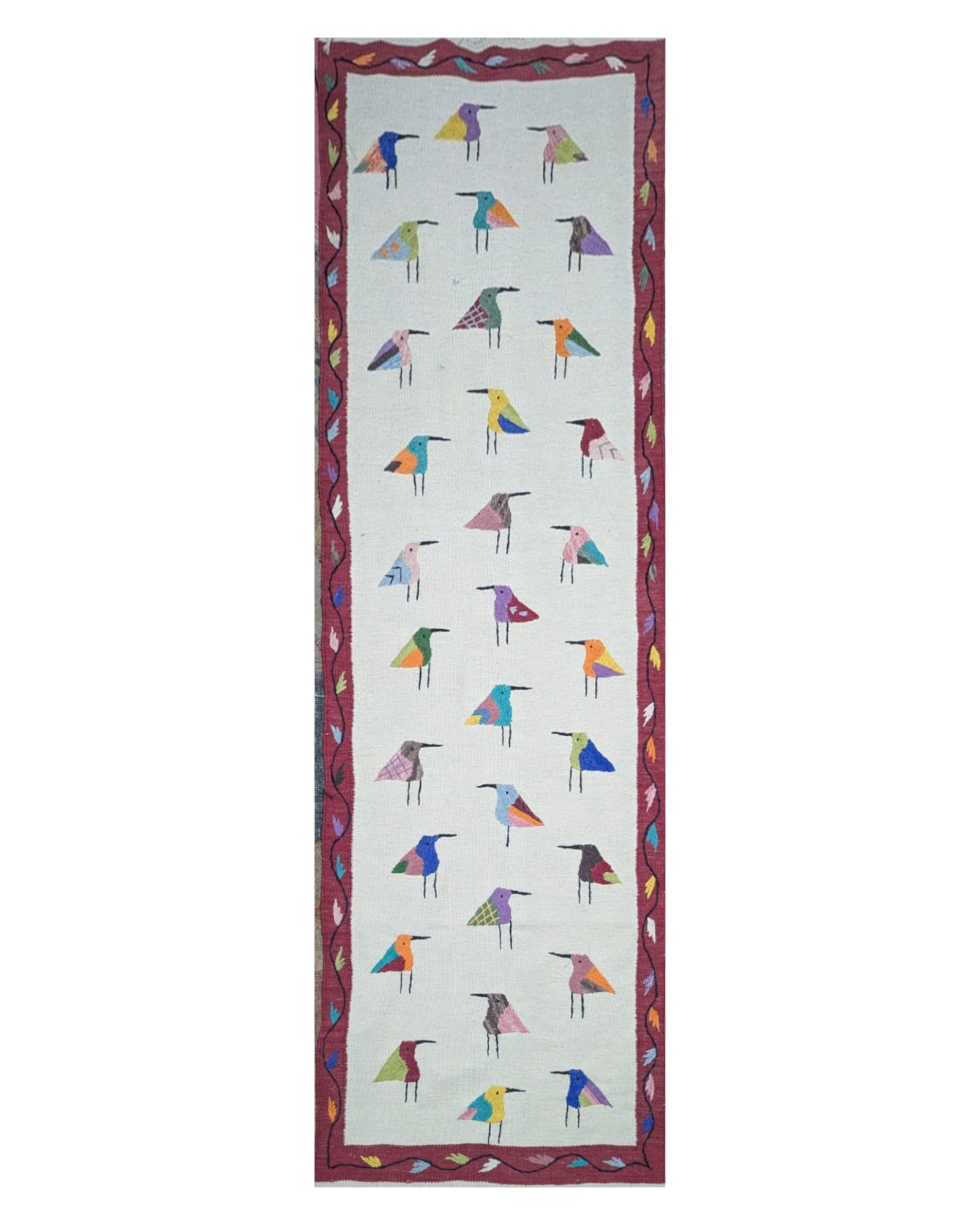 Suzani Hand Embroidered Kilim - Size: 80 x 240 cm