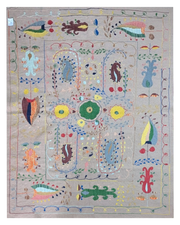 Suzani handbestickter Kelim - Größe: 212 x 150 cm
