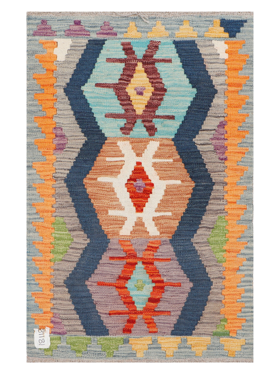 Maimana Afghanistan Kilim Rug - 88 x 57 cm