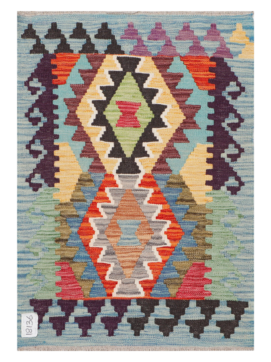 Maimana Afghanistan Kilim Rug - 83 x 58 cm